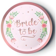 Çıtı Pıtı Store Karton Tabak Yaldızlı Rose Bride To Be 8'li