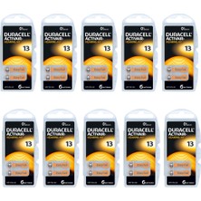 Duracell 13 Numara Işitme Cihazı Pili 10 Paket 60 Adet Kulaklık Pili 13 Numara Pil