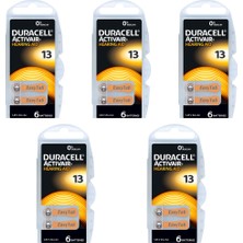 Duracell 13 Numara Işitme Cihazı Pili 10 Paket 60 Adet Kulaklık Pili 13 Numara Pil