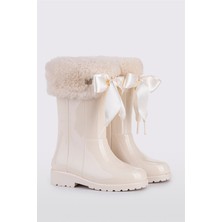 Igor Campera Charol Soft Nacar Çocuk Kürklü Açık Bej Yağmur Çizmesi W10239-079