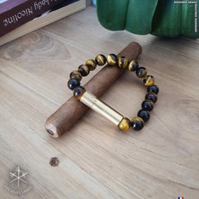 Les Fines Lames Punch Bileklik Brass Tiger Eye - S
