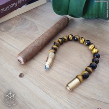 Les Fines Lames Punch Bileklik Brass Tiger Eye - S