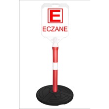 Burada Reklam ve Medikal Eczane Beyaz Bariyer Dubareklam Kaldırım Park Dubası A+Plus Plastik