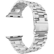 Basias Apple Watch Uyumlu Seri 2 3 4 5 6 Se 42MM 44MM 45MM Paslanmaz Çelik Metal Kordon