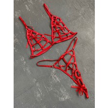 Gece İncisi Ayarlanabilir Ip Detaylı Harness Sütyen Takım