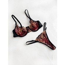 Gece İncisi Balenli Dantelli Sütyen Takım