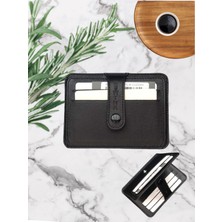 Rewina 9052 Hakiki Gercek Deri Çıtçıtlı İnce Cüzdan & Kartlık