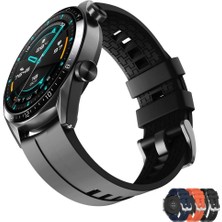 Basias Samsung Galaxy WATCH(46MM) Samsung Gear S3 Frontier Uyumlu  Silikon Kordon Kayış