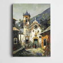 Dekolata Soyut Evler Kanvas Tablo