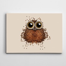 Dekolata Kahve ve Baykuş Kanvas Tablo