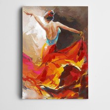 Dekolata Dansçı Kadın Kanvas Tablo