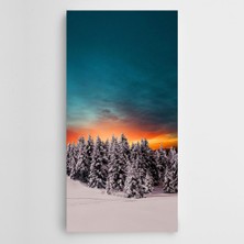 Dekolata Çamlar Üzerinde Gün Batımı Panoramik Kanvas Tablo