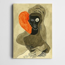 Dekolata Dekoratif Figür Portre Kanvas Tablo