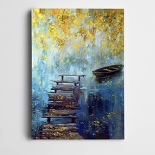 Dekolata Kayık Sarı Çiçekler Kanvas Tablo