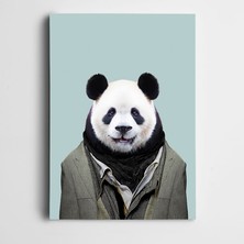 Dekolata Atkılı Panda Kanvas Tablo