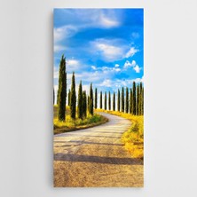 Dekolata Yol Ağaçlar Gökyüzü Kanvas Tablo