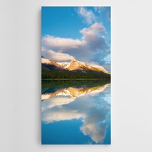 Dekolata Dağlar Göle Yansıması Panoramik Kanvas Tablo
