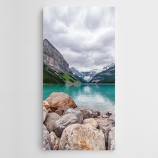 Dekolata Kayalar Göl Dağlar Kanvas Tablo