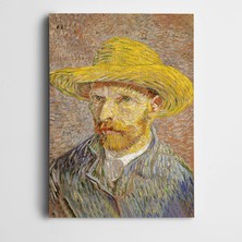 Dekolata Vincent Van Gogh Seif Portrait Yellow Felt Hat Kanvas Tablo