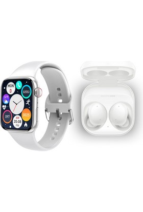 Madepazar Watch 7 DT200 Pro Akıllı Saat Gri ve Galaxy Buds Pro Beyaz Bluetooth Kulaklık