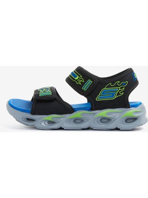 Skechers Büyük Erkek Çocuk Siyah Işıklı Sandalet Hafif ve Esnek Kauçuk Taban ile Konforlu Tasarım