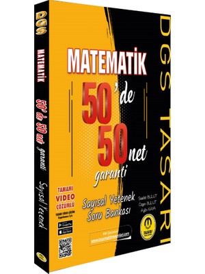 Tasarı Eğitim Yayınları DGS Matematik Soru Bankası 2023 50'de 50 Net Garanti Üniversite Hazırlık
