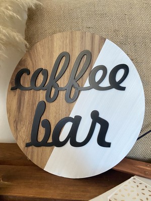 Windly Concept Coffe Bar Kahve Köşesi Ahşap Kahve Dekoru Dekoratif Duvar Süsü 30 cm