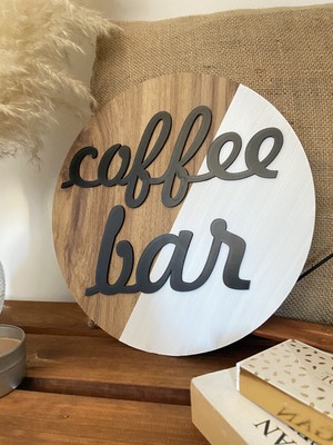 Windly Concept Coffe Bar Kahve Köşesi Ahşap Kahve Dekoru Dekoratif Duvar Süsü 30 cm