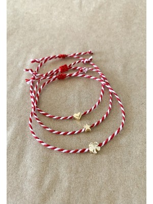 Atelier Çağla 3’lü Kalp Yıldız Yonca Marteniçka Bileklik