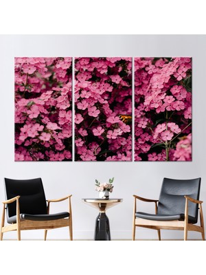 Kayra Export 3 Parçalı Kanvas Tablo Botanik 3 Boyutlu Kanvas Çiçek Sevgilisi Hediyesi Sanat Eseri