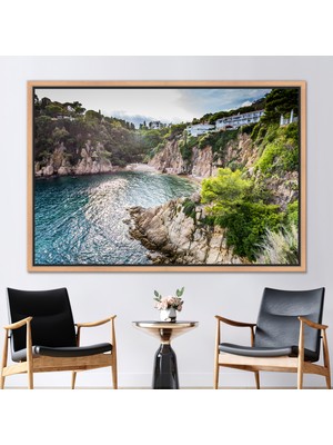 Kayra Export 1 Parça Naturel Çerçeveli Kanvas Tablo Manzara Hediye Kanvas Deniz Duvar Dekoru