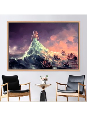 Kayra Export 1 Parça Naturel Çerçeveli Kanvas Tablo Cyril Rolando Kanvas Dekor Deniz Duvar Süsü
