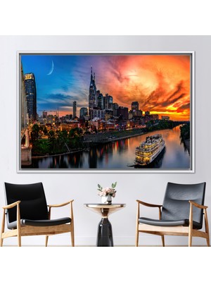 Kayra Export 1 Parça Beyaz Çerçeveli Kanvas Tablo Deniz Manzarası 3 Boyutlu Kanvas