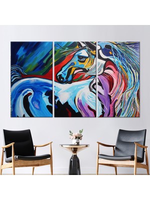 Kayra Export 3 Parçalı Kanvas Tablo At Aşığı Hediyesi Kanvas Yağ Sanat Eseri Çağdaş Kanvas Baskı