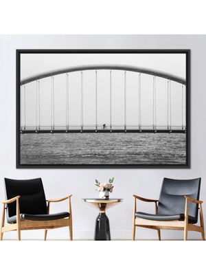 Kayra Export 1 Parça Siyah Çerçeveli Kanvas Tablo Şehir Manzarası Kanvas Baskı Deniz Kanvas Sanatı