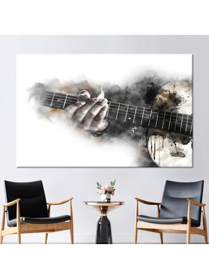 Kayra Export 1 Parça Kanvas Tablo Soyut Gitar Sanat Suluboya Kanvas Dekor Gitar Kanvas Baskı