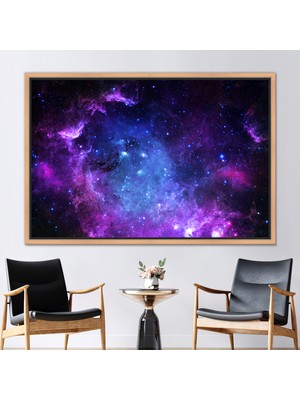 Kayra Export 1 Parça Naturel Çerçeveli Kanvas Tablo Gece Duvar Süsü Görüntüleme Duvar Dekoru