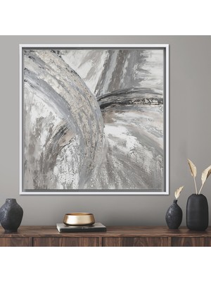 Kayra Export 1 Parça Beyaz Çerçeveli Kanvas Tablo Çağdaş Sanat Eseri Alkol Mürekkebi Posteri
