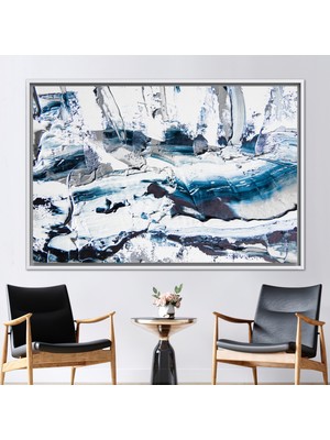 Kayra Export 1 Parça Beyaz Çerçeveli Kanvas Tablo Çağdaş Posteri Modern Sanat Akrilik Kanvas Sanatı