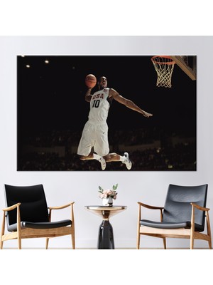 Kayra Export 1 Parça Kanvas Tablo Basketbol Slam Dunk Kanvas Poster Nba Kanvas Dekor