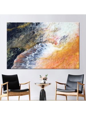 Kayra Export 1 Parça Kanvas Tablo Modern Mermer Kanvas Turuncu Mermer Kanvas Çağdaş 3 Boyutlu Kanvas
