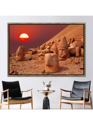 Kayra Export 1 Parça Gold Çerçeveli Kanvas Tablo Görüntüleme Duvar Süsü Manzara Kanvas Baskı