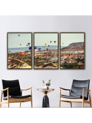 Kayra Export 3 Parçalı Gold Çerçeveli Kanvas Tablo Türkiye Sanat Görüntüleme Sanat