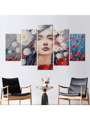 Kayra Export 5 Parçalı Mix Kanvas Tablo Çiçek Kanvas Dekor Venüs Sanat Venüs Tanrıları Hediye Kanvas