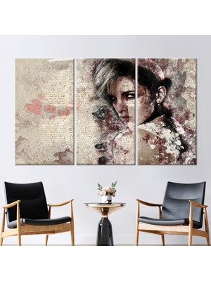 Kayra Export 3 Parçalı Kanvas Tablo Kadın Kanvas Poster Soyut Kadın Kanvas Sanatı Çağdaş Kanvas Poster