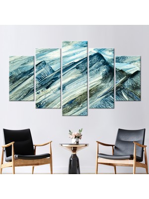 Kayra Export 5 Parçalı Mix Kanvas Tablo Soyut Kanvas Doğamodern Kanvas Poster Dağ Sanat Eseri