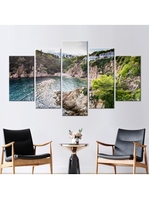 Kayra Export 5 Parçalı Mix Kanvas Tablo Deniz Duvar Süsü Deniz Manzarası Sanat Eseri Doğa Manzarası Kanvas