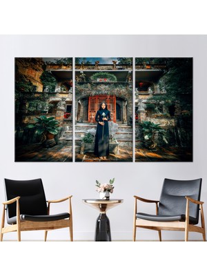 Kayra Export 3 Parçalı Kanvas Tablo Modern Kanvas Kadın 3 Boyutlu Kanvas Asyalı Kız Hediye Kanvas