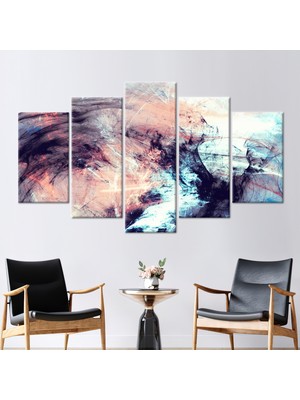 Kayra Export 5 Parçalı Mix Kanvas Tablo Renkli Duvar Dekoru Soyut Sanat Modern Sanat