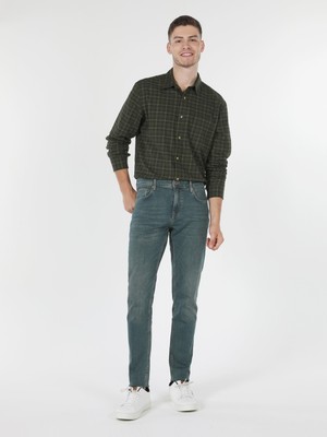 Colin's 041 Danny Düşük Bel Dar Kesim Dar Paça Erkek Yeşil Jean Pantolon